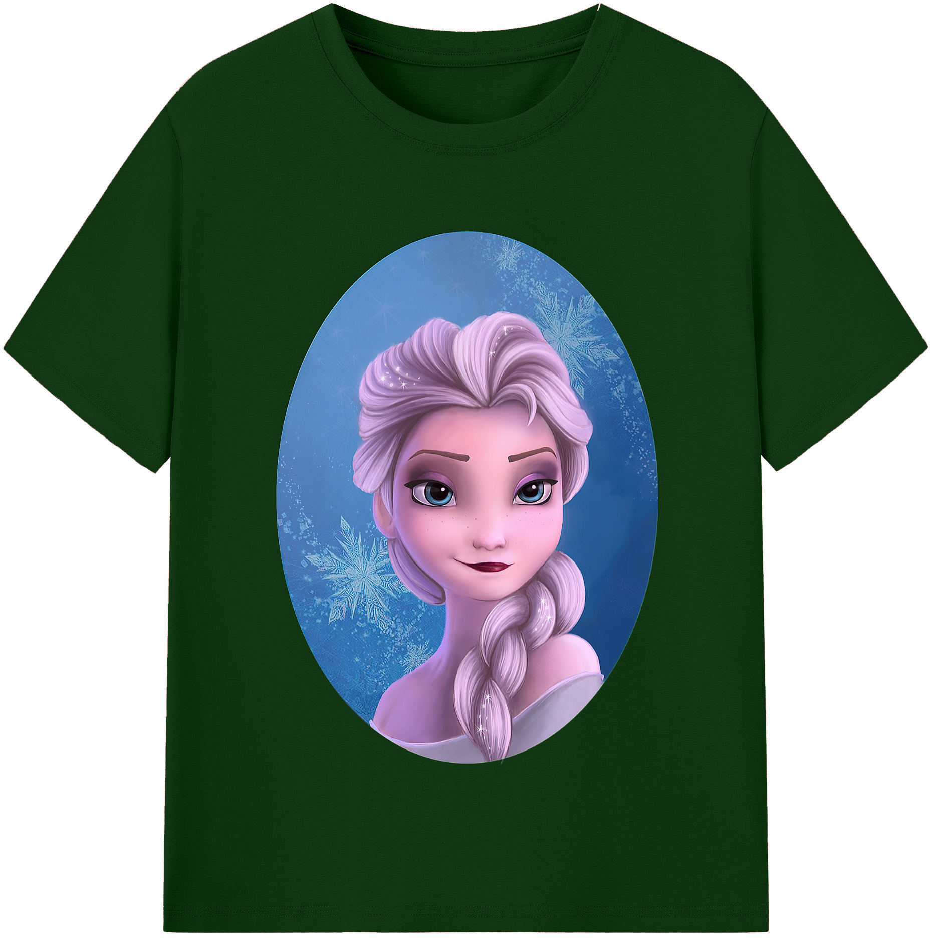 （画像用） アナと雪の女王 アンナ エルサ Frozen Anna Elsa 綿100％半袖Tシャツ（フロントプリント）